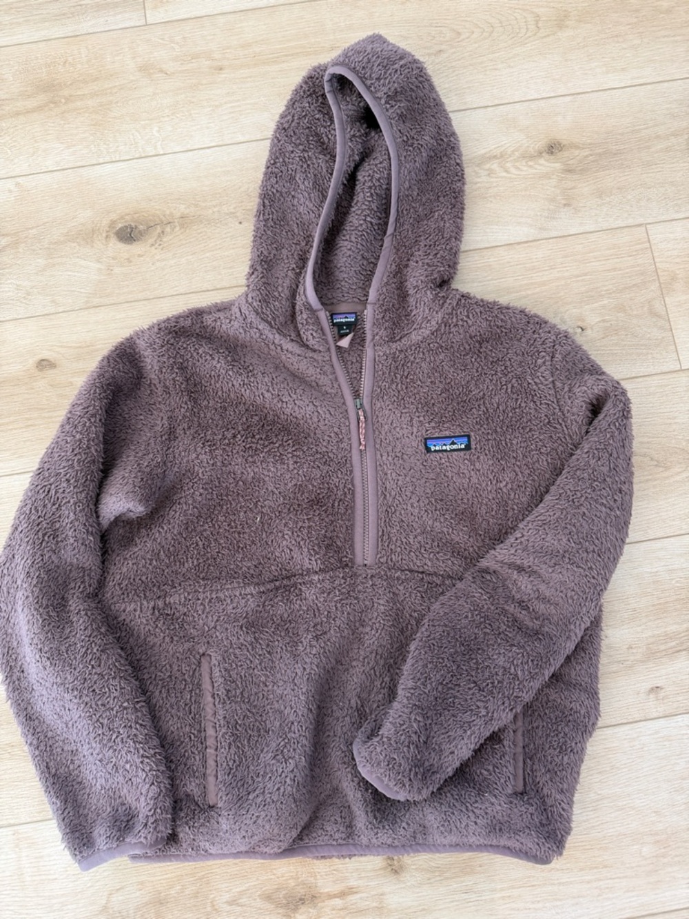 Patagonia Sherpa Half-Zip Hoodie in Dusty Mauve